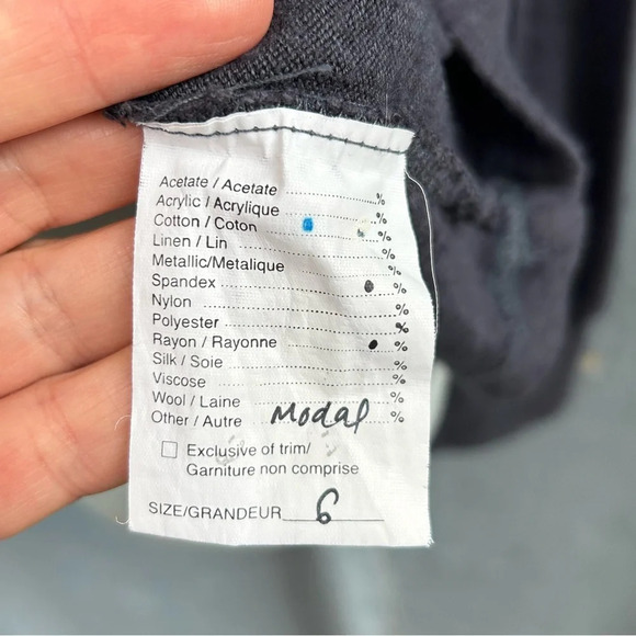 Allison Wonderland Pillar Grey Sleeve Detail Modal Turtleneck, size 6 - Picture 7 of 9